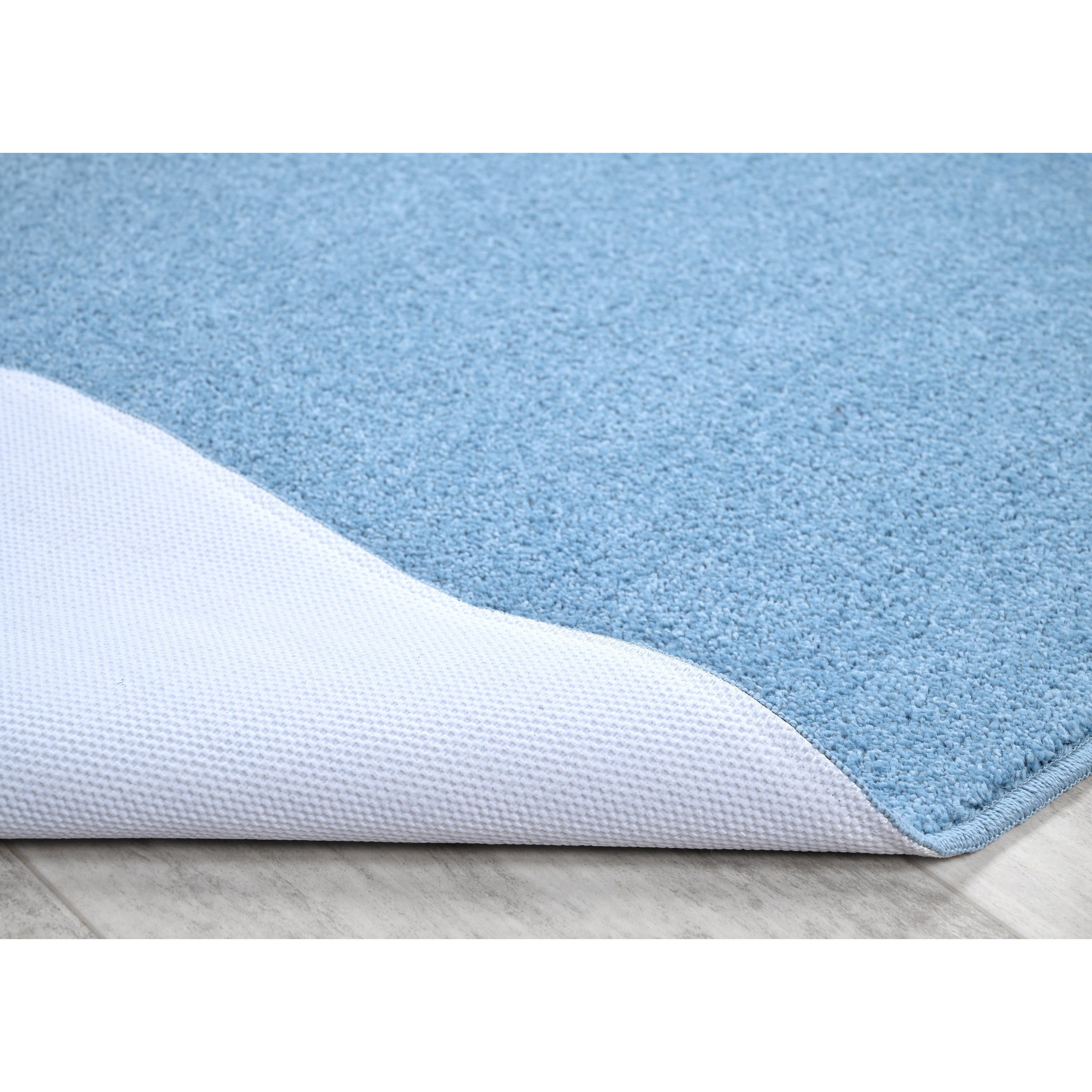 Garland Rug Sedona Washable Bath Rug Set, 4 Piece Set (2 Bath Rugs, Contour Rug, Runner Rug) Basin Blue