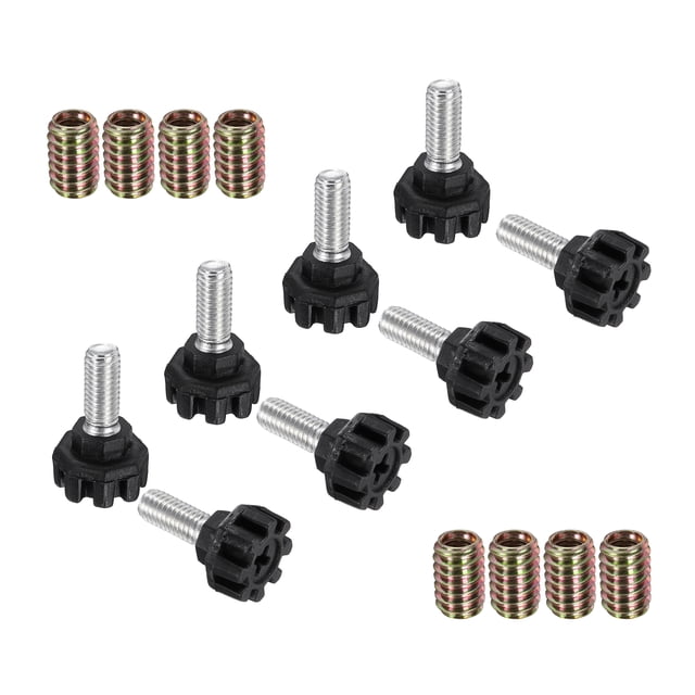 Uxcell 8 Pcs M8 Thread Adjustable Furniture Levelers, 1.3 x 0.79" Screw Leveling Feet with 8 Pcs 0.79" Coupling Nut Anti Slip Floor Protector for Table Chair Cabinet Desk Sofa Workbench