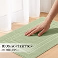 thumbnail image 4 of Yiannan 17x24 Inch Cotton Bath Rug, Soft Absorbent Non Slip Mat, Machine Washable Non Shedding, Fashionable Mat for Bathroom, Kitchen and Laundry,Sage, 4 of 8