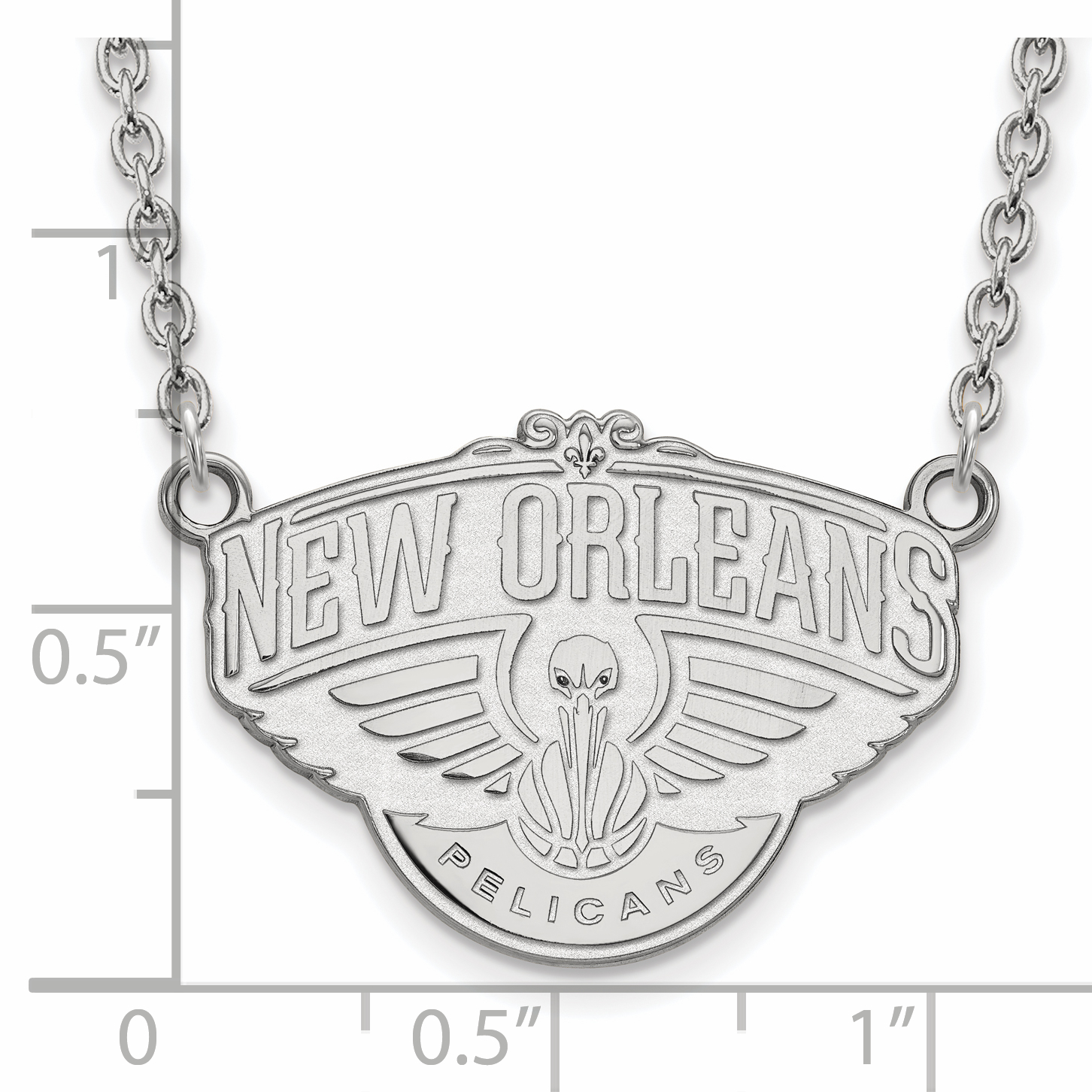 LogoArt 10 Karat White Gold NBA New Orleans Pelicans Pendant with Necklace - image 2 of 5