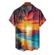 thumbnail image 5 of Ceisia Men's Tropical Coastal Sunset Print Short Sleeve Button Down Hawaiian Shirt With Chest Pocket Multicolor XL Gifts, 5 of 6