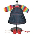 thumbnail image 3 of The Queen's Treasures 15 inch Doll Clothes Designed for Use with Bitty Baby Dolls, 4 Piece Bitty Denim Overall Skirt, Rainbow Shirt, and Shoes, Compatible with American Girl's Bitty Baby Twins, 3 of 6