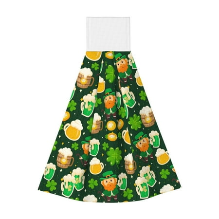 

Sikiie St Patrick s Day10 Hand Towel with Loop Hanging Towel Absorbent Tie Towels for Kitchen Tea Bar Bathroom Decor