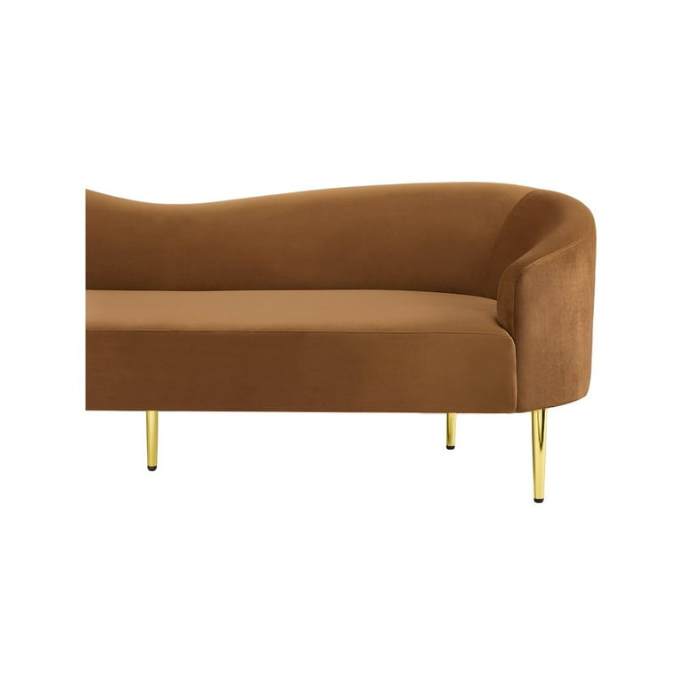 Meridian Furniture Ritz Saddle Velvet Sofa - Walmart.com