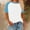 (Fashion 19)Blue, variant on Aimik Women's Color Block Raglan T-Shirt Plus Size Crew Neck Short Sleeve Loose Daily Tees Skin Friendly Casual Tee Shirts