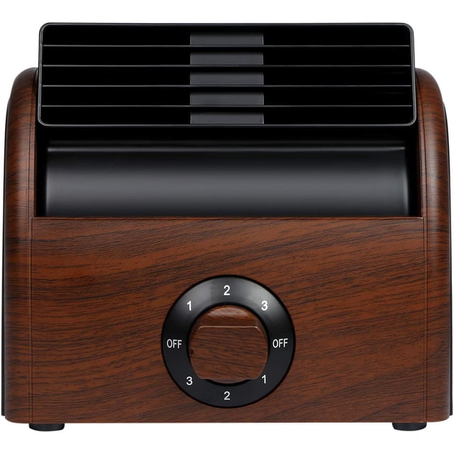POOCCI Ventilador de escritorio Personal silencioso, potentes ventiladores de mesa pequeños, ventiladores retro sin aspas para el hogar, oficina, dormitorio, mesita de noche con 3 velocidades