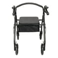 thumbnail image 7 of 4 Wheel Rollator Walker With Seat, Height Adjustable, 8 Inches Wheels, Removable Padded Backrest, Casters with Soft Grip Tires, Sturdy Rolling Walker for Seniors and Mobility Impaired, Black, 7 of 7