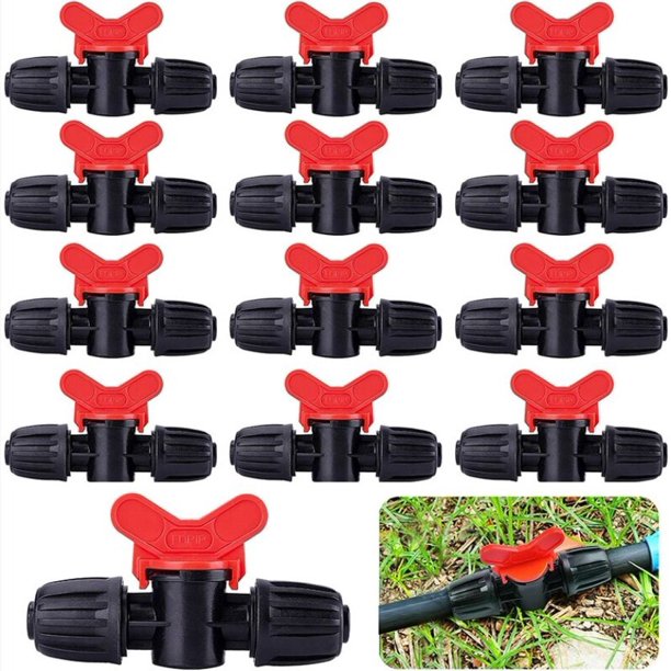 20 Piezas Válvula de Interruptor de Goteo Manguera de Riego PE 16mm YONGSHENG