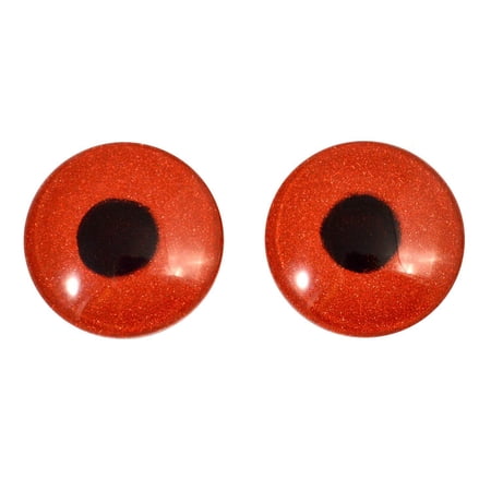 Red Glitter Sparkling Glass Eyes