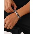 thumbnail image 2 of Terandius Men's Stainless Steel Cuban Chain Bracelet, available in widths of 5mm/7mm/9mm/12mm/14mm and lengths of 8.5 inches/9 inches, comes with a gift box., 2 of 6