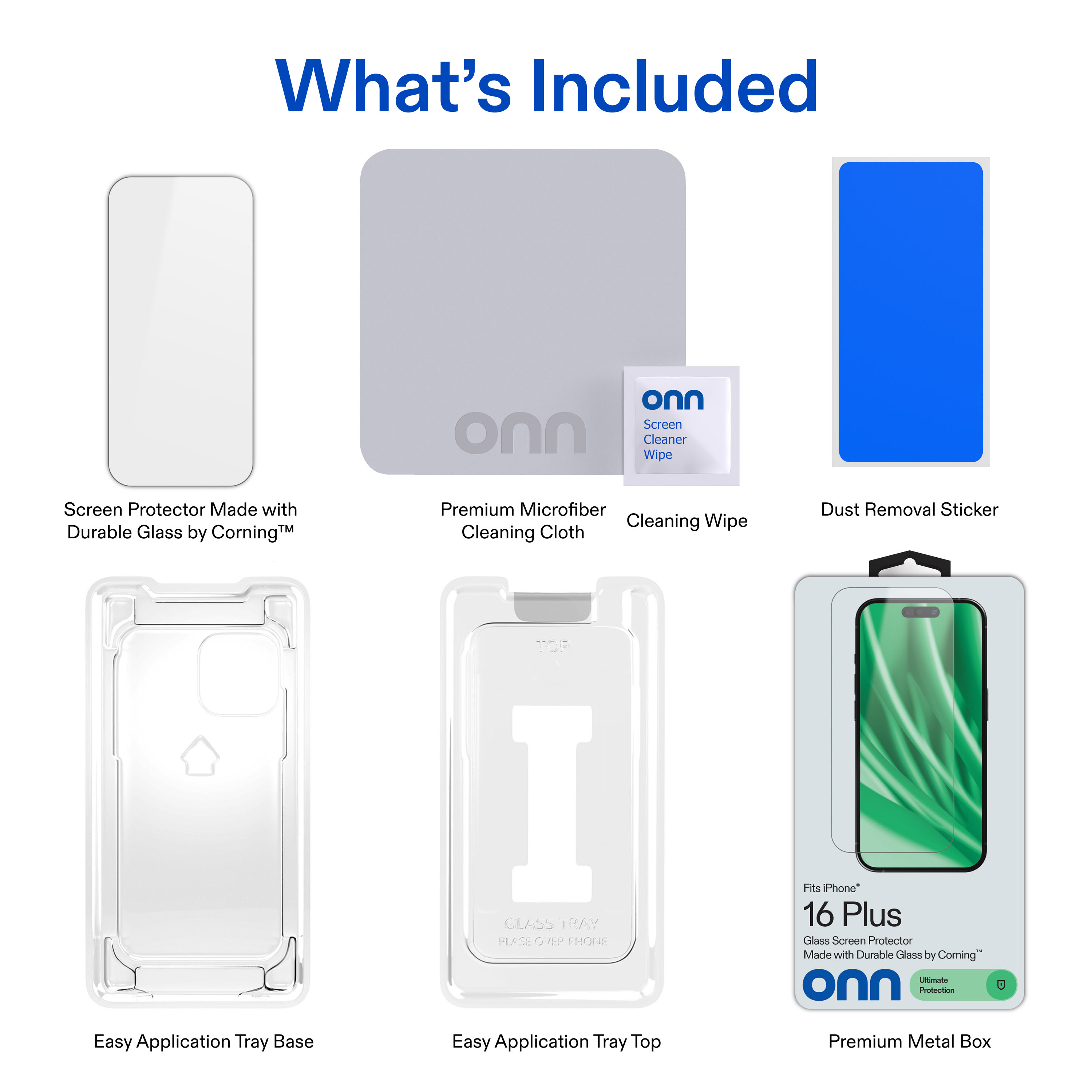 onn Corning Glass Screen Protector for iPhone 16 Plus photo 7