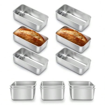 Loaf Pans for Baking Bread 9x5 12 Pack Stainl Steel Loaf Pan Rec Metal Bakeware Mold for Homemade Banana Bread Meatloaf Brownies Healthy Non Toxic Easy Release Dishwasher Safe