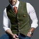 thumbnail image 2 of Chaleco ajustado para hombre Nikou a cuadros con escote en V y mayor durabilidad, 2 of 6