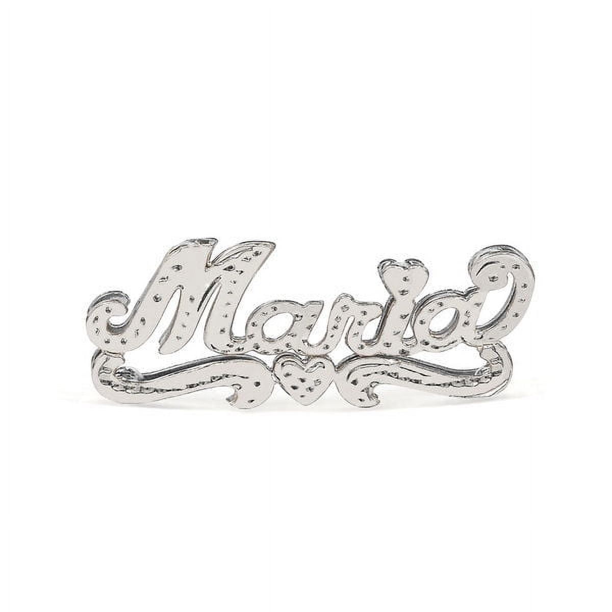 Personalized Stud Name Earrings with Beading and Rhodium All Over The Name, Tail and Heart