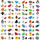 thumbnail image 1 of Set de 102 figuras de animales impresas en 3D, juguetes flexibles, 1 of 6