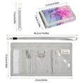 thumbnail image 3 of JIALIOU Nylon Trifold Card Wallet with ID Window Zipper Pocket for Men Women Teen Pink Purple Blue Marble, 3 of 7