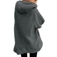 thumbnail image 3 of RQYYD Zipper Winter Coats for Women,Casual Plus Size Fleece Hooded Jacket Loose Soft Outdoor Sherpa Lined Thick Coat Outwear with Pocket (Gray,4XL), 3 of 5