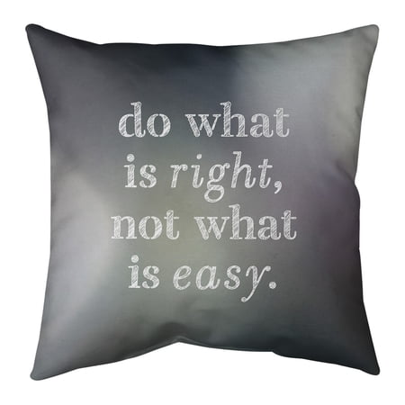 UPC: 0655172421759 | ArtVerse Quotes Multicolor Background Do What is Right Quote Pillow-Faux Suede 14 x 14 Medium