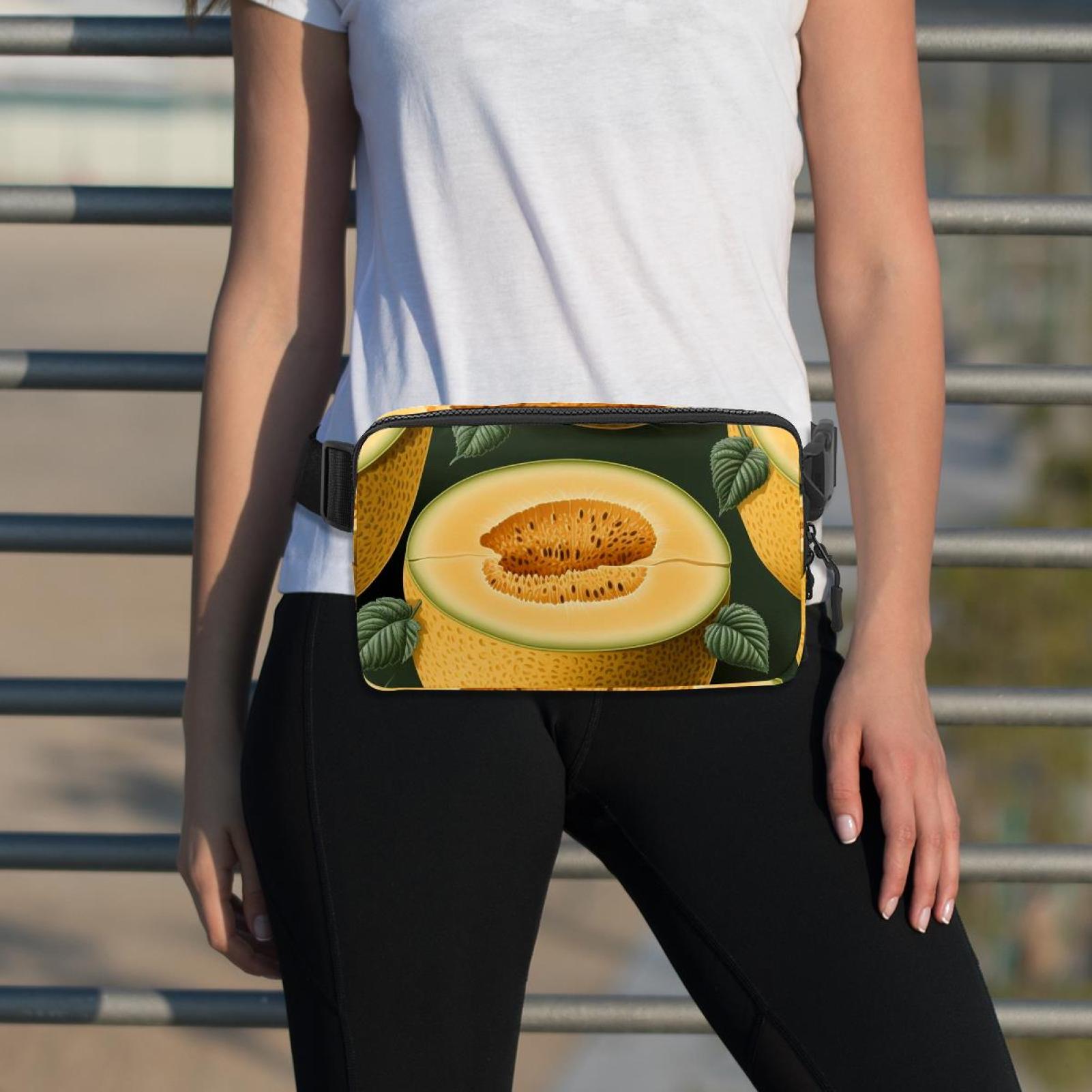 Cantaloupe Lightweight Adjustable Fanny Bag Running Belt Waist Pack with Extension Strap Unisex