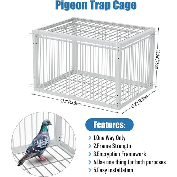 High-Strength Bird Trap Cage for Pigeons and Doves - Foldable & Humane Design