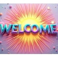 thumbnail image 4 of Welcome Backdrop Banner Vibrant Sunburst Design Perfect for Party Showers Office Decor Photography Background Celebration Event Decorations Cloud Elements, 4 of 4