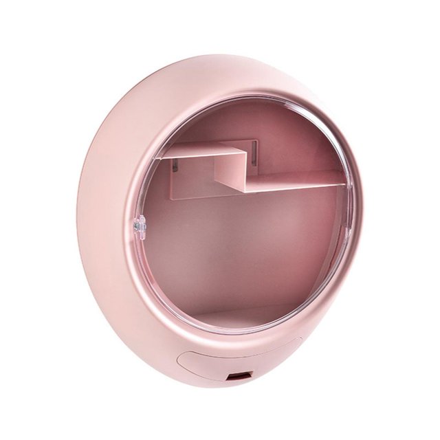 DOLITY Wall Mounted Makeup Storage Box Cabinets NO DRILLING for Bathroom SAVE SPACE Pink