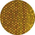 thumbnail image 1 of Ahgly Company Indoor Round Abstract Yellow Modern Area Rugs, 3' Round, 1 of 4
