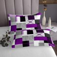 thumbnail image 3 of Erosebridal Geometric Stripe Coverlet Set King,Rectangle Lines Bedding Set,Patchwork Decor,Breathable,3 Pieces, 3 of 5
