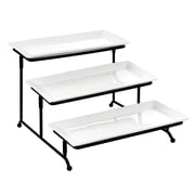 Elama 3 Tier Rectangular Plate Porcelain Serveware Set