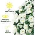 thumbnail image 5 of NOGIS Artificial Fake White Flowers Plants for Outdoor Outside Winter Christmas, Faux Silk Camellia UV Resistant Realistic for Front Door Porch Patio Balcony Garden Yard Decor, 5 Bundles, 5 of 7