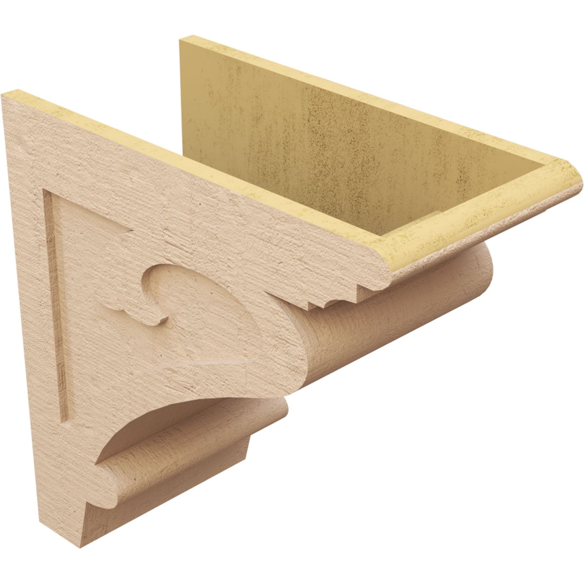12"W x 24"D x 24"H Classic Mayflower Rough Cedar Woodgrain TimberThane Corbel, Primed Tan