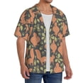 thumbnail image 2 of Fuzoiu Squirrel And Nuts Print Men's Casual Short,Men's Short Sleeve Shirt,Mens Casual Button Down Shirts,Cuban Collar Summer Shirt for Beach, Vacation, and Outdoor Activities-Medium, 2 of 5