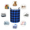thumbnail image 3 of Lsque Buffalo Plaid Blue Black pattern Laundry Hamper Basket, Tall Woven Rope Hamper Basket for Clothes, Lightweight Storage Basket, Collapsible Waterproof-Medium, 3 of 8