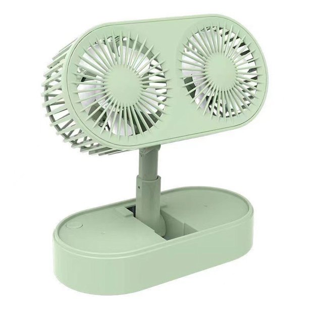 Ventilador de escritorio con diseño plegable de ángulo ajustable, ventilador doble, diseño de Motor Dual para dormitorio, sala de estar, oficina, ventilador doble