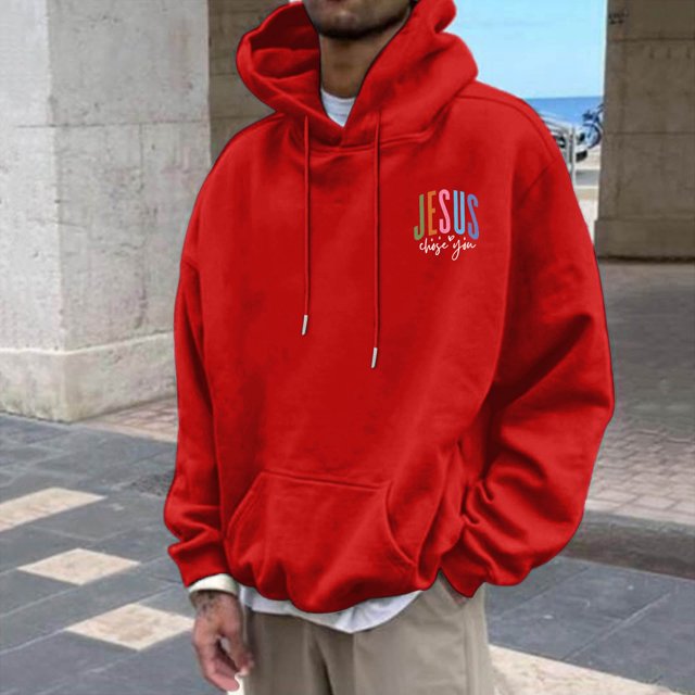 MHFRRA Sudaderas y Sudaderas Casuales para Hombre, de Corte Relajado, con Estampado Gráfico para Otoño E Invierno, de Fácil Cuidado, Ideales para Uso Diario Rojo