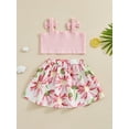 thumbnail image 4 of Bagilaanoe 2Pcs Toddler Baby Girls Summer Clothes Sleeveless Tank Tops + Floral Skirt 6M 12M 18M 24M 3T 4T Kids Casual Skirt Set, 4 of 7