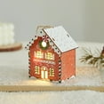 thumbnail image 4 of PuSpu Christmas Cabin Ornament 3D LED Wooden Pendant 9x7.5x6 cm Multicolor 1Pcs Hanging Home Tree Fireplace Window Holiday Ambiance Decor Light, 4 of 6