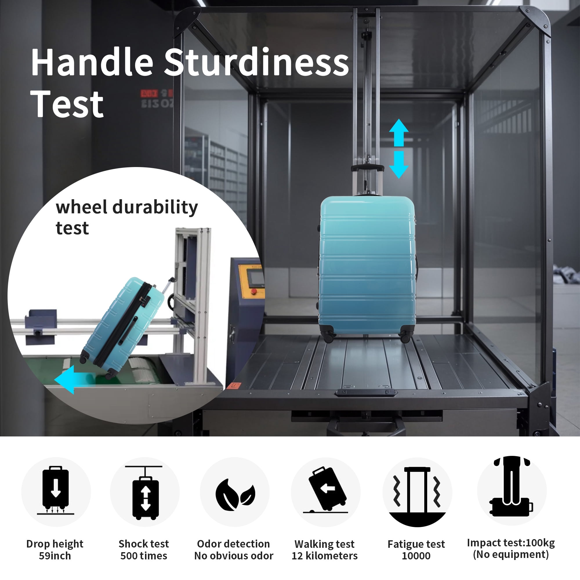 MAYEERTY 3-Piece Gradient Color PC Hardshell Luggage Set - Expandable Scratch-Proof with TSA Lock & Spinner Wheels