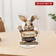 thumbnail image 1 of figurine Acrylique Rotative avec un Mignon Lapin avec Oreilles et Pattes Tenant un Signe Qui Dit Résurrection dans un design Minimaliste Rétro vibrant, 1 of 8