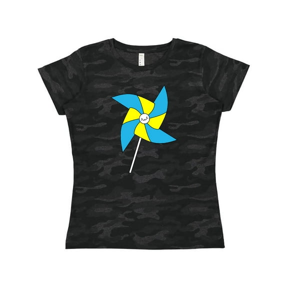 Inktastic Yellow and Blue Pinwheel Women's T-Shirt