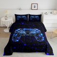 thumbnail image 1 of Erosebridal Gaming Gamepad Bedding Sets Queen with Comforter, Mystic Geometric Duvet Insert, Abstract Stripe Decor, Reversible, 1 of 8