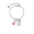 thumbnail image 2 of Delight Jewelry Pink Easter Egg with Clear Crystal Band Silvertone Discover Dream Explore Zoey Charm Bracelet, 6.5+2" Extender, 2 of 4