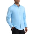 thumbnail image 4 of CAMISA DE NEGOCIO FORMAL DE MANGA LARGA PARA HOMBRE INSPIRE CHIC, COLOR SÓLIDO, AZUL CLARO, 4 of 4