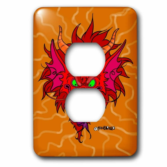 3dRose, Red Dragon, 2 plug outlet cover