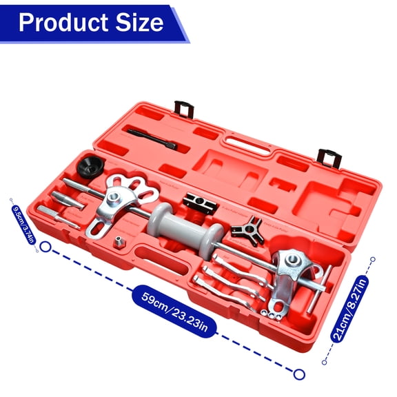 19-Pc Slide Hammer Puller Kit - 10LBS Forged Steel, 12 Universal Adaptors, Bearing/Race/Seal Remover for Auto Repair Shops, Christmas Gift (Battery-Free)