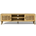 thumbnail image 3 of RoyalCraft 63'' Vintage TV Stand with Angled Legs, Wood TV Console with Basket Weave Wooden Door, Media Entertainment Center Table with Storage, Accent Console Table for Living Room, Bedroom, 3 of 9