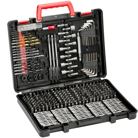 KFFKFF Drill Bit Set, Comprises 318 Various Drill and Driver Bits, Ideal for Drilling in Wood, Metal, and Cement, as well as Screw Driving Tasks, Variety Pack of Drill Bits Neatly
