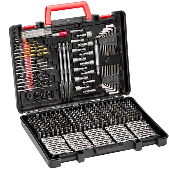 KFFKFF Drill Bit Set, Comprises 318 Various Drill and Driver Bits, Ideal for Drilling in Wood, Metal, and Cement, as well as Screw Driving Tasks, Variety Pack of Drill Bits Neatly