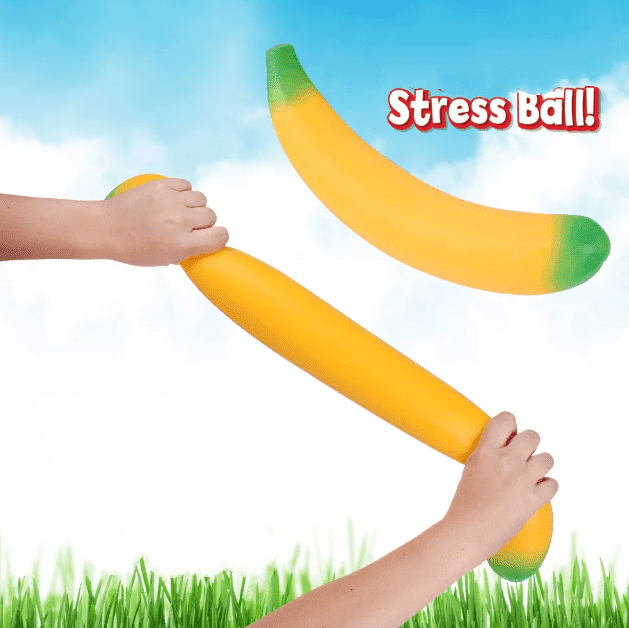 2 PCS Squeezy BANANA Sensory Toys, Slow Rising Squishy Relief Soft Stress Relief & Fidget Toys, Fruit Toys