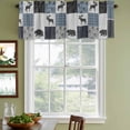 thumbnail image 3 of Vintage Plaid Curtain Valances for Windows, Kitchen Valance Window Treatments Panel 2 Pack, Farmhouse Bear Deer Trees Forest Checked Rod Pocket Short Curtains for Bathroom Bedroom 42 x 18 Inch, 3 of 8